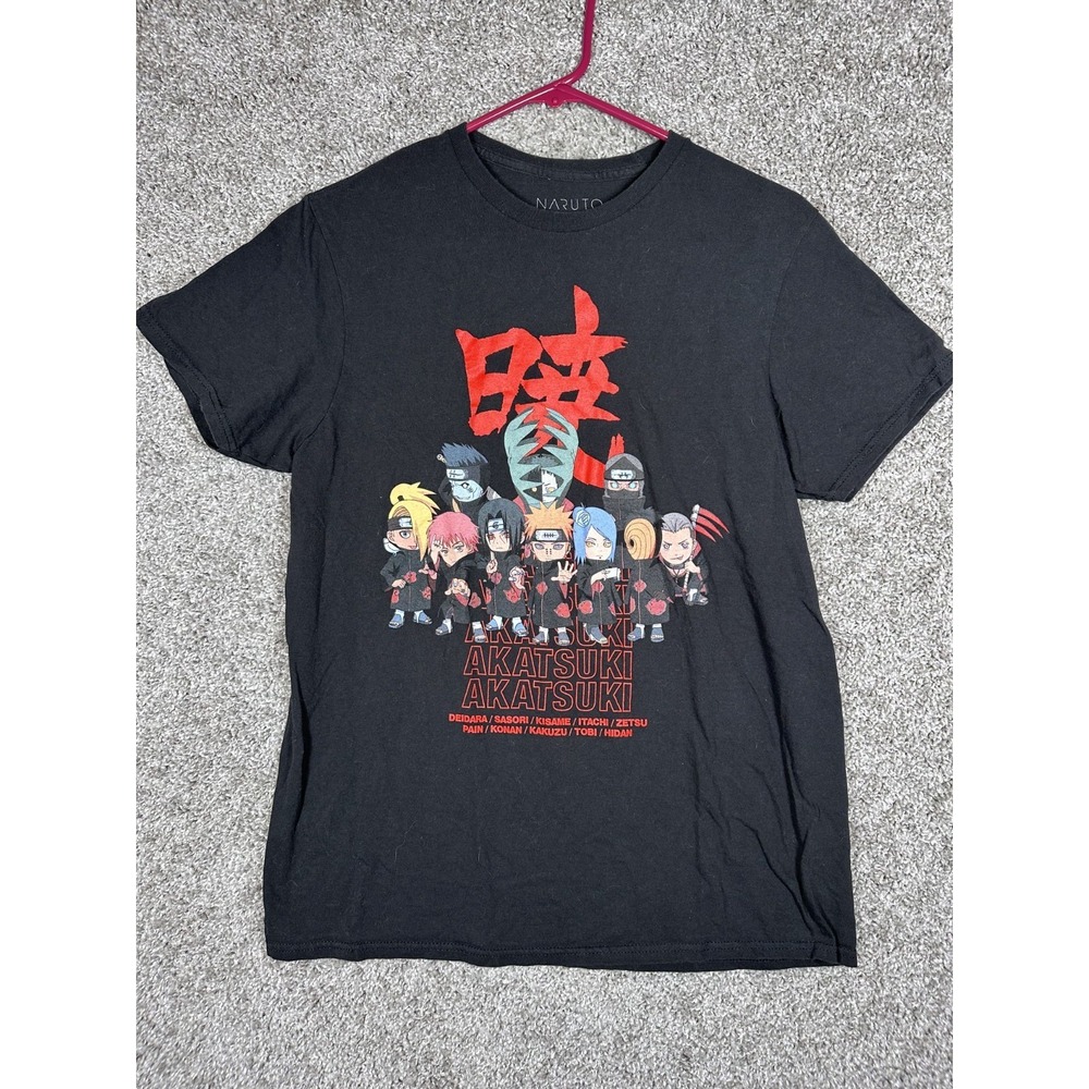 Naruto Shippuden Collection Akatsuki‎ T Shirt Black M Short Sleeves Anime Casual